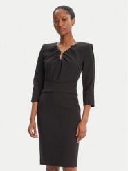 Simona Corsellini Sukienka koktajlowa A25CPAB01101 Czarny Slim Fit. Czarne sukienki damskie SIMONA CORSELLINI, bez wzorów, z syntetyku, wizytowe, bez ramiączek. Za 1,029.00 zł.