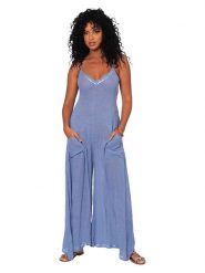 Aller Simplement Kombinezon w kolorze niebieskim rozmiar: 34/36. Niebieskie kombinezony damskie Aller Simplement, bez wzorów, z bawełny, bez kołnierzyka, bez ramiączek. Za 86.99 zł.