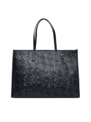 Tommy Hilfiger Torebka Th City AW0AW17501 Granatowy. Niebieskie shopper bag Tommy Hilfiger, bez wzorów, ze skóry, bez dodatków. Za 519.99 zł.