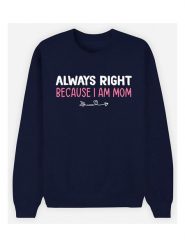 WOOOP Bluza "Always Right Mom" w kolorze granatowym rozmiar: L. Niebieskie bluzy damskie Wooop, l, bez wzorów, z bawełny, bez kaptura. Za 100.99 zł.