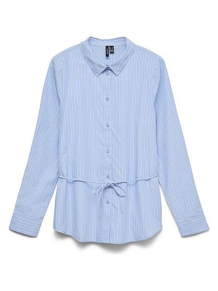Vero Moda Koszula w kolorze błękitnym rozmiar: XL. Niebieskie koszule damskie Vero Moda, xl, bez wzorów, z bawełny, bez kołnierzyka, bez ramiączek. Za 109.95 zł.