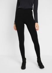 Legginsy ze stretchem (2 pary), z bawełny organicznej. Czarne legginsy damskie bonprix, bez wzorów, z bawełny. Za 102.99 zł.