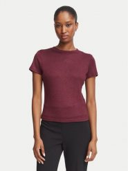 Guess T-Shirt W5BP07 KCGM2 Bordowy Regular Fit. Czerwone t-shirty damskie Guess, xxl, z aplikacjami, z syntetyku, bez kołnierzyka. Za 174.99 zł.