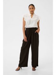 Kaffe Spodnie w kolorze ciemnobrązowym rozmiar: 34. Brązowe spodnie materiałowe damskie Kaffe, bez wzorów, z materiału. Za 165.99 zł.