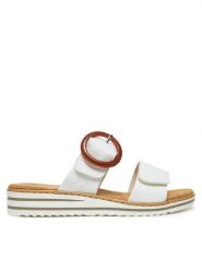 Rieker Klapki CEO-V0692-80 Biały. Białe klapki damskie Rieker, bez wzorów, bez obcasa, bez zapięcia. Za 279.99 zł.