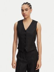 Weekend Max Mara Kamizelka garniturowa Pace 2615151012 Czarny Regular Fit. Czarne kamizelki damskie Weekend Max Mara, bez wzorów, ze lnu, bez kaptura. Za 1,209.00 zł.
