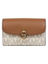 Michael Kors Portfel w kolorze kremowo-jasnobrązowym - 12 x 8 x 4 cm rozmiar: onesize. Brązowe portfele damskie Michael Kors, bez wzorów, z materiału. Za 173.99 zł.