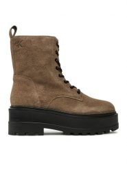 Calvin Klein Jeans Trapery Flatform Zip Laceup Mg S YW0YW01554 Brązowy. Brązowe trapery damskie Calvin Klein Jeans, z jeansu, bez zapięcia. Za 449.99 zł.
