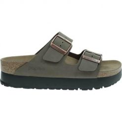Klapki damskie Birkenstock Papillio Arizona Flex Platform. Zielone klapki damskie Birkenstock, bez wzorów, z gumy, bez obcasa, bez zapięcia. Za 439.00 zł.