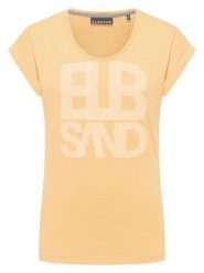 ELBSAND Koszulka w kolorze pomarańczowym rozmiar: S. Pomarańczowe bluzki damskie ELBSAND, s, bez wzorów, bez kołnierzyka, bez ramiączek. Za 97.05 zł.