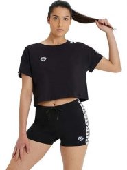 Arena Koszulka "Corinne" w kolorze czarnym rozmiar: XS. Czarne bluzki damskie Arena, xs, bez wzorów, z bawełny, bez kołnierzyka, bez ramiączek. Za 65.99 zł.