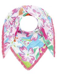 Zwillingsherz Chusta trójkątna "Lovely Flower" w kolorze błękitno-zielono-jasnoróżowym rozmiar: onesize. Niebieskie chusty damskie Zwillingsherz, bez wzorów, z materiału. Za 118.56 zł.