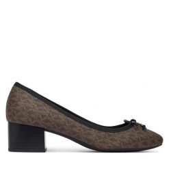 Półbuty MICHAEL Michael Kors. Brązowe czółenka damskie MICHAEL Michael Kors, bez wzorów, bez obcasa, na obcasie, bez zapięcia. Za 679.99 zł.