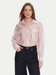 Rinascimento Koszula CFC0123656003 Różowy Relaxed Fit. Czerwone koszule damskie Rinascimento, l, bez wzorów, z syntetyku, bez kołnierzyka, bez ramiączek. Za 179.99 zł.