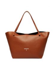 Patrizia Pepe Torebka 2B0130/L148-B111 Brązowy. Brązowe shopper bag Patrizia Pepe, ze skóry, bez dodatków. Za 1,289.99 zł.