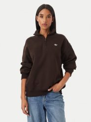 Adidas Bluza Ess LH4720 Brązowy ciemny Regular Fit. Brązowe bluzy damskie Adidas, l, bez wzorów, z bawełny, bez kaptura. Za 219.99 zł.