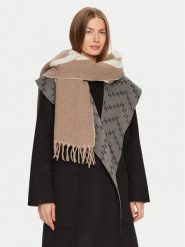 KARL LAGERFELD Szalik 246W3308 Beżowy. Brązowe szaliki damskie KARL LAGERFELD, bez wzorów, z materiału. Za 579.99 zł.