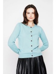 C& Jo Kardigan w kolorze błękitnym rozmiar: 34. Niebieskie kardigany damskie C& Jo, bez wzorów, ze splotem. Za 121.99 zł.