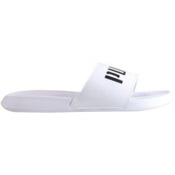 Klapki Sportowe Puma Popcat Patent Wns. Białe klapki damskie Puma, bez wzorów, z materiału, bez obcasa, bez zapięcia. Za 93.30 zł.