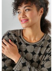 Aniston Koszulka w kolorze beżowo-czarnym rozmiar: 48. Brązowe koszulki damskie Aniston, bez wzorów, bez kołnierzyka, bez ramiączek. Za 65.54 zł.