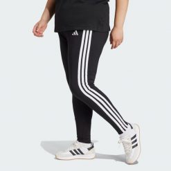 Legginsy Essentials 3-Stripes Cotton (Plus Size). Białe legginsy damskie Adidas, plus size, bez wzorów. Za 129.00 zł.