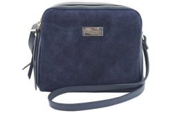 Listonoszka skórzana BARBERINI'S granatowa 710-4. Brązowe shopper bag Barberinis, bez wzorów, ze skóry, na ramię, bez dodatków. Za 212.99 zł.