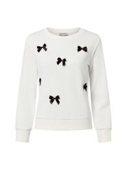 More & More Bluza damska Kobiety Bawełna biały|czarny wzorzysty, 42. Białe bluzy damskie More & More, z aplikacjami, z bawełny, bez kaptura. Za 339.95 zł.