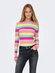 ONLY Sweter "Louisa" ze wzorem rozmiar: XS. Swetry klasyczne damskie Only, xs, prążkowane, bez kołnierzyka. Za 82.99 zł.