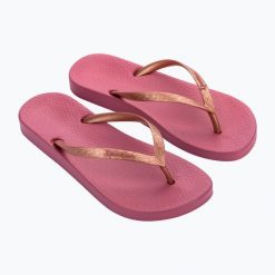 Japonki damskie Ipanema Anat Tan. Czerwone klapki damskie Ipanema, bez wzorów, z materiału, bez obcasa, bez zapięcia. Za 66.99 zł.
