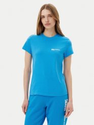 Karl Lagerfeld Jeans T-Shirt A1W17004 Niebieski Slim Fit. Niebieskie t-shirty damskie Karl Lagerfeld Jeans, l, bez wzorów, z bawełny, bez kołnierzyka. Za 129.99 zł.