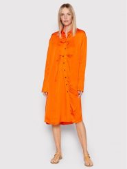 Herskind Sukienka koszulowa Barba 4422370 Pomarańczowy Oversize. Brązowe sukienki damskie Herskind, bez wzorów, z wiskozy, bez ramiączek. Za 489.99 zł.
