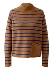 Oui Sweter w kolorze karmelowo-niebieskim rozmiar: 36. Brązowe swetry klasyczne damskie Oui, z wełny, bez kołnierzyka. Za 339.99 zł.