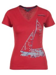 Peak Mountain Koszulka "Adrio" w kolorze czerwonym rozmiar: XL. Czerwone bluzki damskie Peak Mountain, xl, bez wzorów, z bawełny, bez kołnierzyka, bez ramiączek. Za 61.31 zł.
