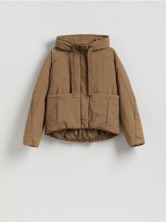 Kurtka z kieszeniami - brązowy. Brązowe kurtki damskie Reserved, l, bez wzorów, z tkaniny, bez kaptura. Za 229.99 zł.