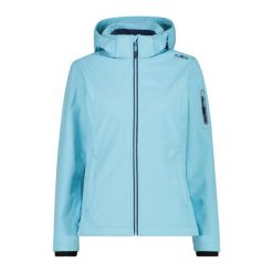 Damska kurtka turystyczna z kapturem CMP. Czarne kurtki damskie CMP, bez wzorów, z softshellu, z kapturem. Za 356.00 zł.