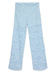 Vero Moda Spodnie w kolorze błękitnym rozmiar: S. Niebieskie spodnie materiałowe damskie Vero Moda, bez wzorów, z koronki. Za 78.66 zł.