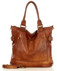 Torebka damska brązowa MARCO MAZZINI v7L. Brązowe shopper bag MARCO MAZZINI, bez wzorów, ze skóry, duże, bez dodatków. Za 489.25 zł.