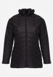 Czarna Pikowana Kurtka Przejściowa z Kapturem o Taliowanym Kroju Lissanoria. Czarne kurtki damskie Born2be, l, bez wzorów, z jeansu, z kapturem. Za 129.99 zł.