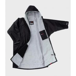 Kurtka wodoodporna z długimi rękawami Dryrobe Advance. Czarne kurtki sportowe damskie DRYROBE, l, bez wzorów, z materiału, bez kaptura. Za 826.50 zł.
