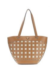 Guess Torebka 182879 Brązowy. Brązowe shopper bag Guess, z aplikacjami, bez dodatków. Za 674.99 zł.