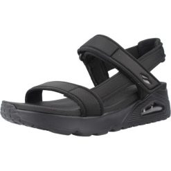 Sandały SKECHERS UNO - SUMMER STAND 2 Czarny. Czarne sandały damskie Skechers, bez wzorów, z tkaniny, bez obcasa, bez zapięcia. Za 291.99 zł.