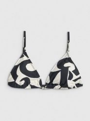 4F Góra od bikini damska - czarno-biała XL. Białe bikini 4F, bez wzorów, z materiału. Za 59.99 zł.