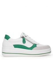 Remonte Sneakersy D1C00-80 Biały. Białe obuwie sportowe damskie Remonte, ze skóry, bez zapięcia. Za 409.99 zł.