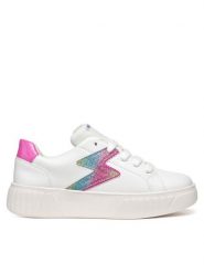 Geox Sneakersy J Mikiroshi J45DVA 0BCQD C0653 S Biały. Białe buty sportowe dziewczęce Geox, ze skóry, bez zapięcia. Za 129.99 zł.