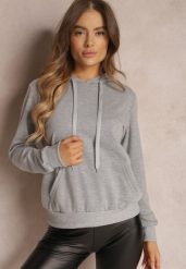 Szara Bluza z Kapturem Lemine. Szare bluzy damskie Renee, l, bez wzorów, z dzianiny, z kapturem. Za 39.99 zł.
