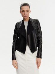 French Connection Kurtka z imitacji skóry 75BZ7 Czarny Regular Fit. Czarne kurtki damskie French Connection, bez wzorów, ze skóry, bez kaptura. Za 379.99 zł.