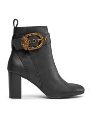 Kurt Geiger Botki 225-Mayfair Ankle Boot 75 577800109 Czarny. Czarne botki damskie Kurt Geiger, ze skóry, bez obcasa, na słupku, bez zapięcia. Za 1,429.00 zł.