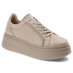 Beżowe Sneakersy Karino Modne Obuwie Damskie. Brązowe obuwie sportowe damskie Karino, na wiosnę, bez zapięcia. Za 499.00 zł.