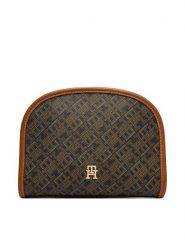 Tommy Hilfiger Kosmetyczka Th Icon Washbag Mono Print AW0AW18927 Czarny. Czarne kosmetyczki damskie Tommy Hilfiger, bez wzorów, ze skóry. Za 289.99 zł.