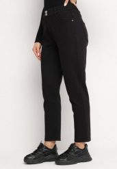 Czarne Jeansy Mom Fit z Gumką w Pasie Copelina. Czarne jeansy damskie Born2be, z aplikacjami, z jeansu. Za 109.99 zł.